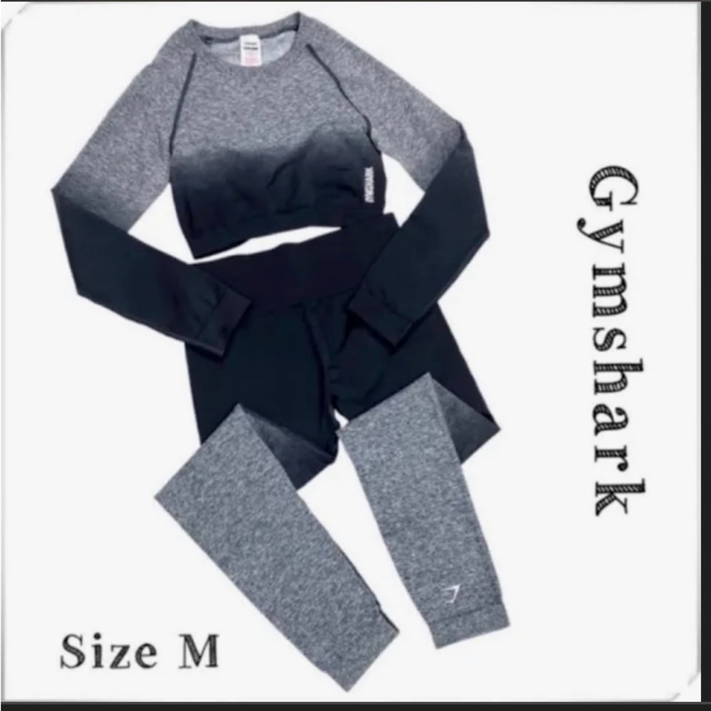 Used ombre black to grey gym shark set